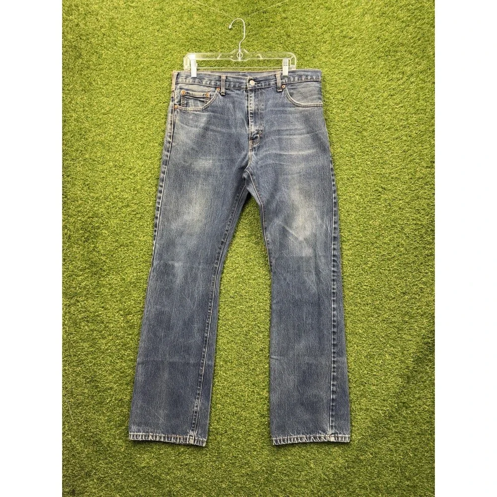 Vintage Levis 517 Jeans Mens 36x36 Blue Denim Bootcut Dark Wash USA Red Tab y2k